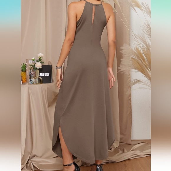 NWOT For G and L Women's Summer Side Slit Halter Maxi Dress, new, no tags - Picture 2 of 5